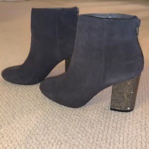 Kenneth Cole  suede Boots Rhinestone heel